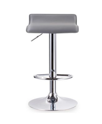 Adjustable Swivel Stool with Chrome Base, Set of 2, Gray