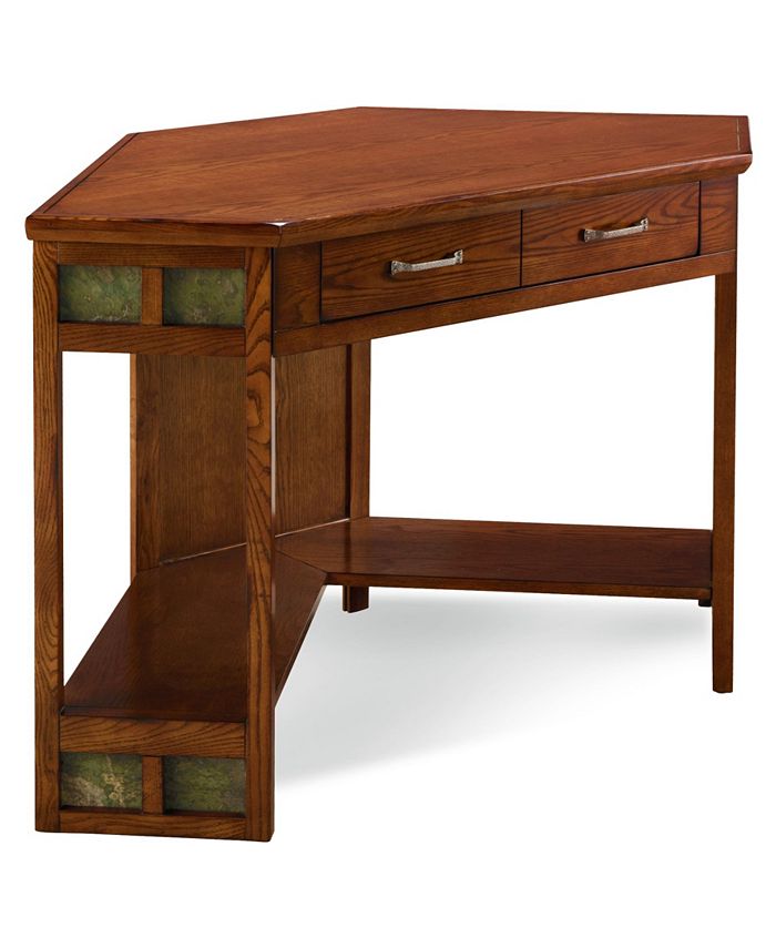 Leick Home Rustic Oak and Slate Corner Computer/Writing Desk Macy's