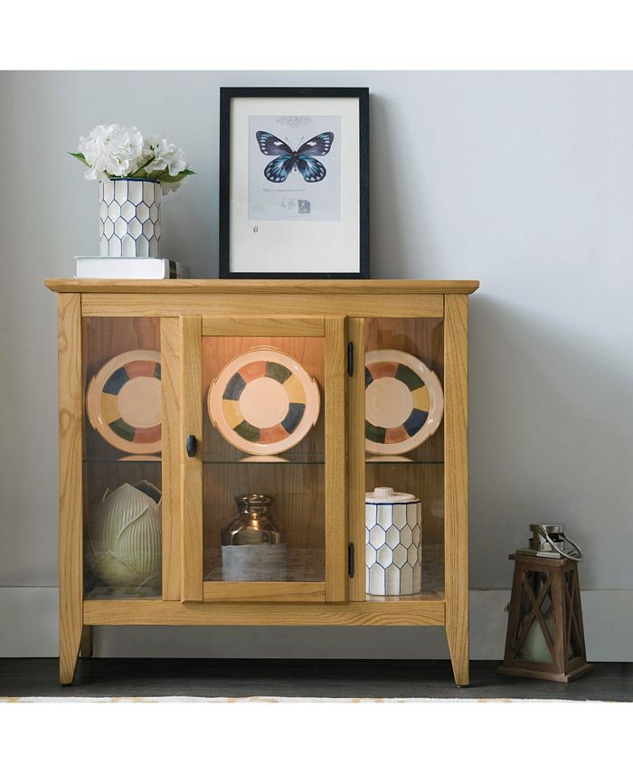Leick Home Favorite Finds Natural Oak Entryway Curio with Interior Light Macy's
