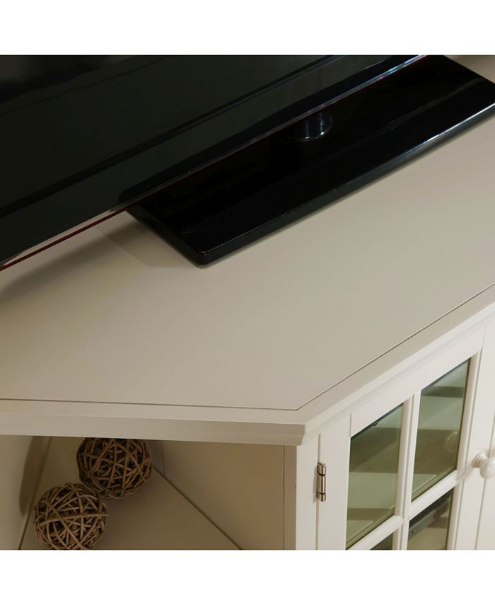 Leick Home White 46" Corner TV Stand with Bookcases Macy's