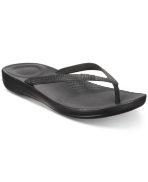 Shop Fitflop Women's Iqushion Ergonomic Flip-flops Sandal In Black