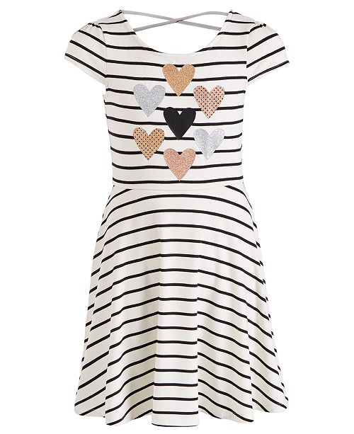 Epic Threads Big Girls Sparkle Heart Striped Dress Created For