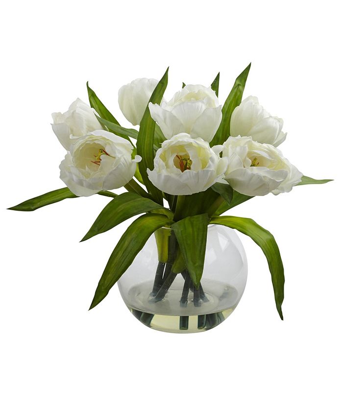 Nearly Natural - Tulips Arrangement w/Vase