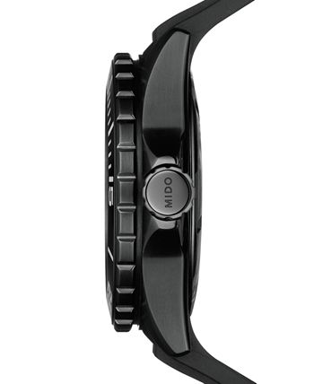 Mido - Men's Swiss Automatic Chronometer Ocean Star Diver 600 Black Rubber Strap Watch 43.5mm