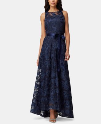Tahari ASL - Belted Soutache Illusion Gown