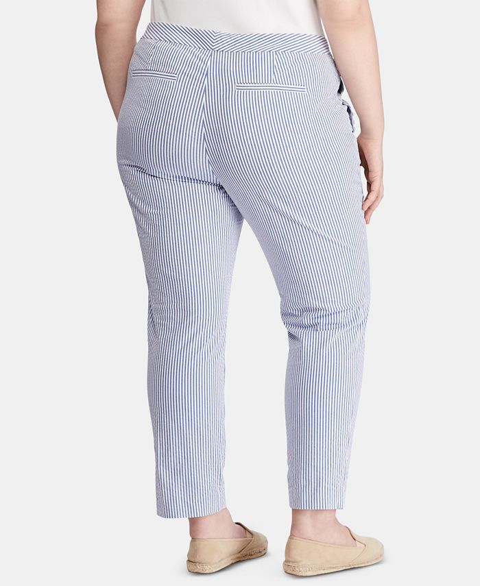 Lauren Ralph Lauren Plus Size Seersucker Skinny Pants - Macy's