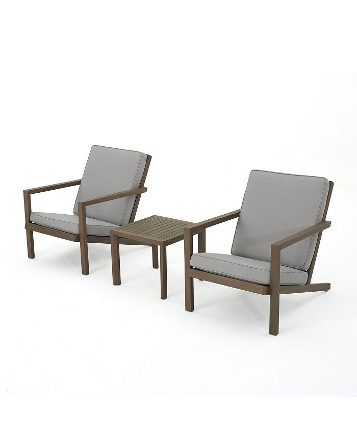 Noble House - Leah Outdoor 3pc Dining Set, Quick Ship