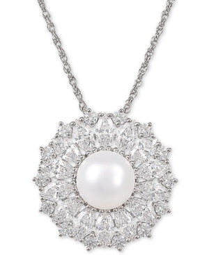 image of Arabella Cultured Freshwater Pearl (9mm) & Swarovski Zirconia 18