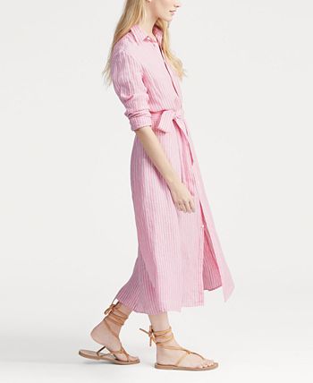 Polo Ralph Lauren Striped Linen Shirtdress & Reviews - Dresses - Women -  Macy's