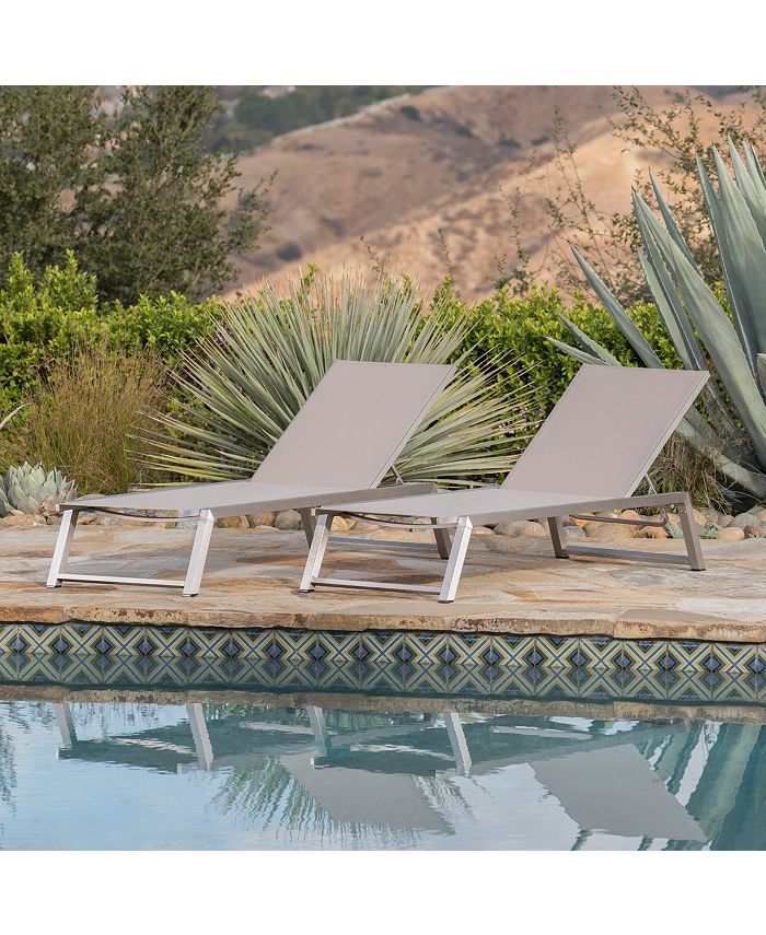 Noble House - Myers Outdoor Chaise, Quick Ship (Set of 2)