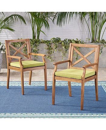 Noble House - Perla Outdoor Dining Chair, Quick Ship (Set of 2)
