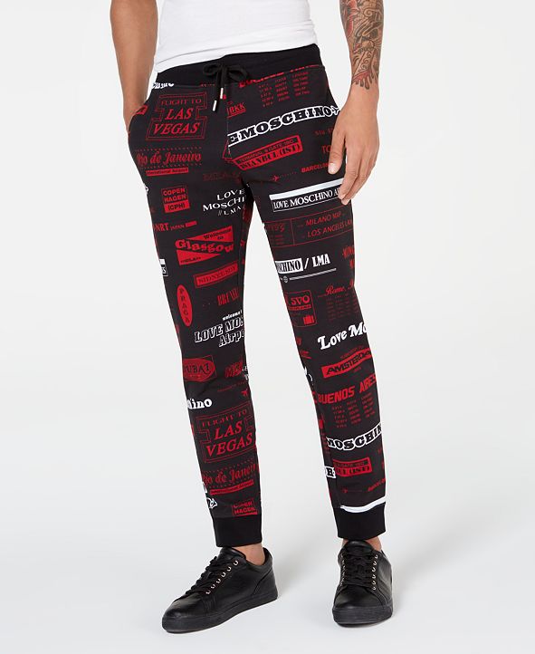 moschino tape joggers black