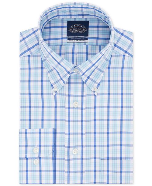 Eagle Men S Big Tall Classic Regular Fit Non Iron Blue Check