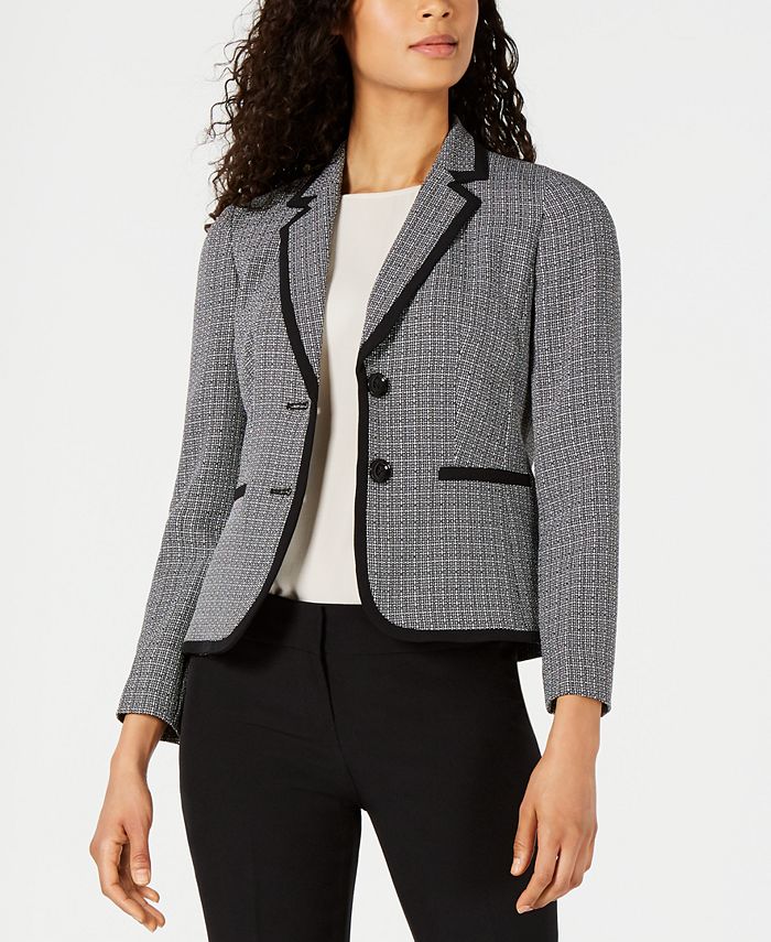 Le Suit Two-Button Plaid & Solid Pantsuit - Macy's