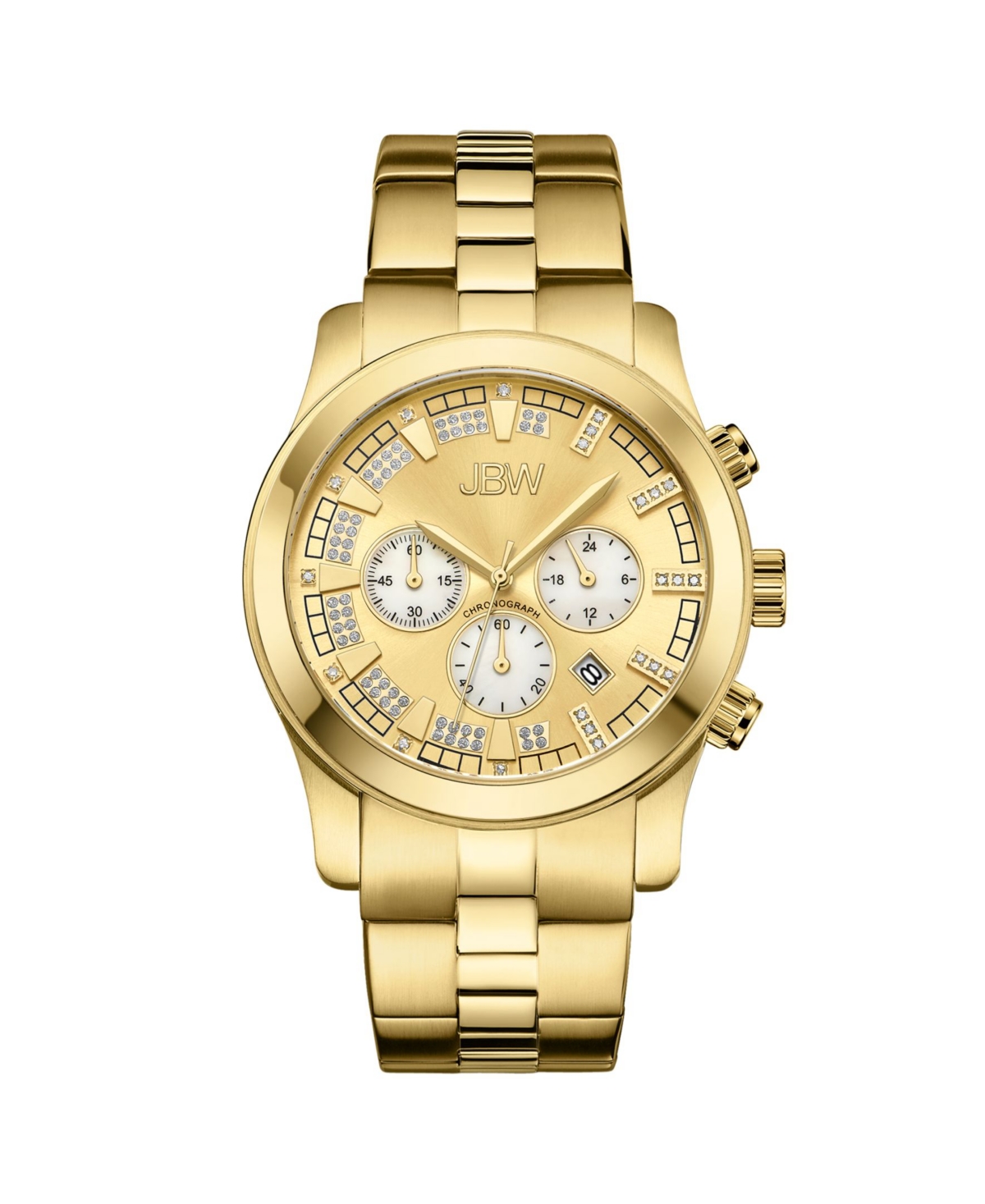 Jbw Men's Delano Diamond (1/5 ct.t.w.) 18k Gold Plated Stainless Steel Watch