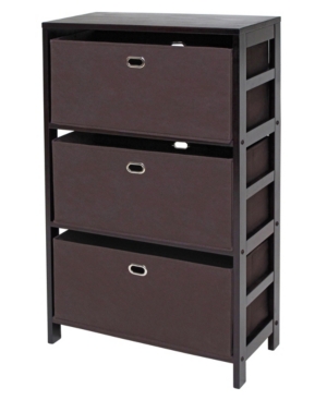 Winsome Torino 4-Pc Set Storage Shelf with Black Fabric Baskets