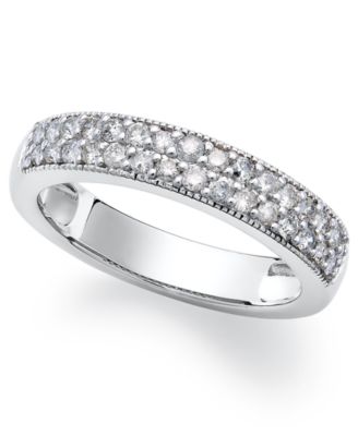 Macy's - Sterling Silver Ring, White Diamond Stackable Ring (1/2 ct. t.w.)