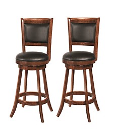 Antoine 24" Swivel Counter Stools with Upholstered Seat (Set of 2)