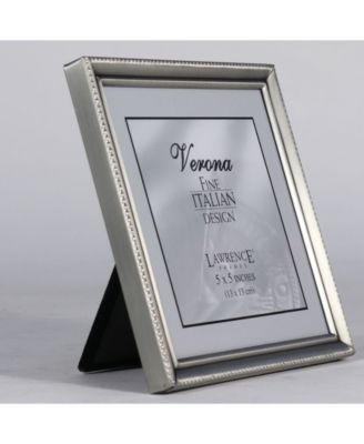 Antique Pewter Picture Frame - Bead Border Design - 5" x 5"