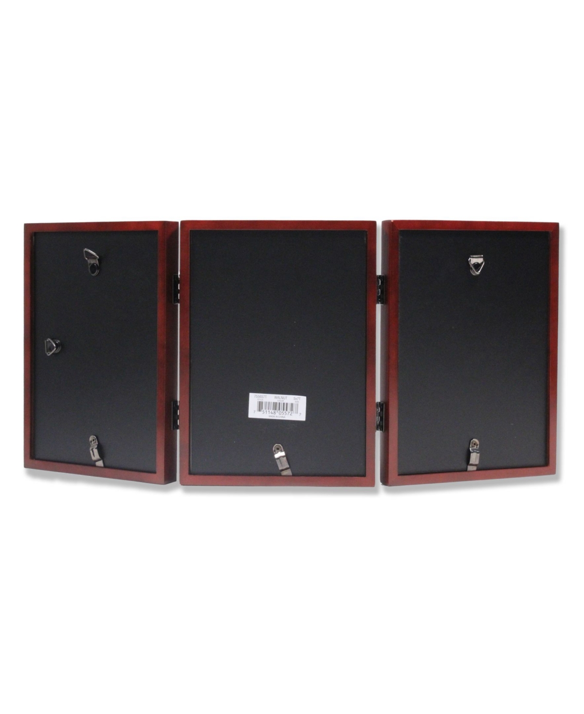 Lawrence Frames Hinged Triple Walnut Wood Picture Frame - Gallery Collection - 5