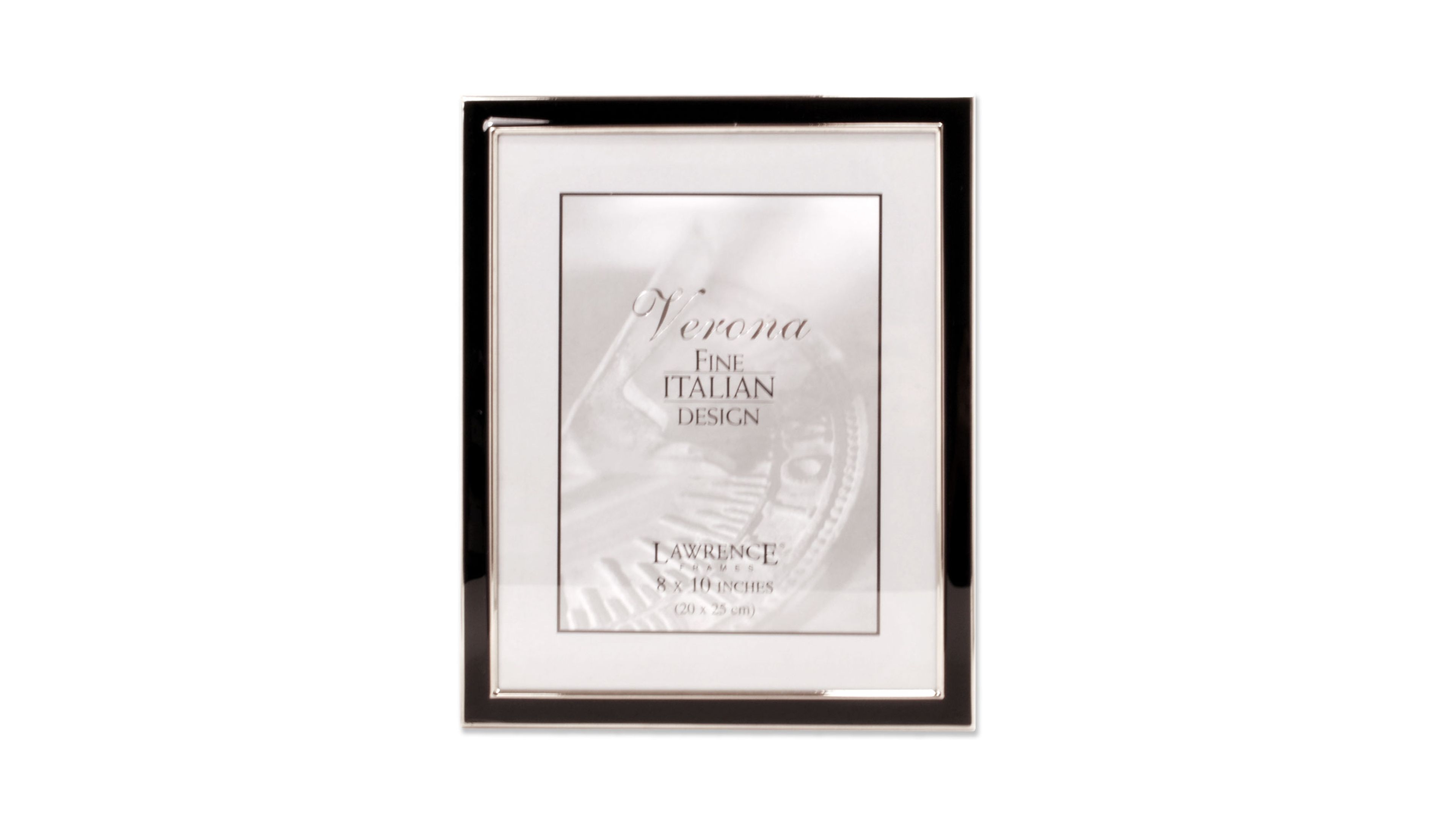 Lawrence Frames Silver Plated Metal with Black Enamel Picture Frame - 8" x 10"