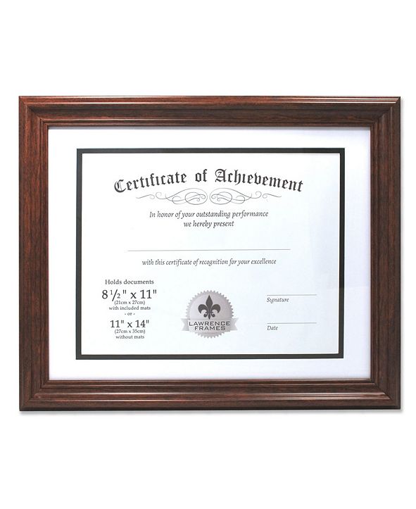 Lawrence Frames Dual Use Walnut 11" x 14" Certificate Picture Frame