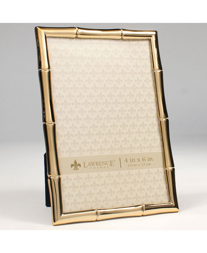 Lawrence Frames Gold Metal Picture Frame with Bamboo Design 4" x 6