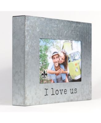 Galvanized Metal Picture Frame - I Love Us - 4" x 6"