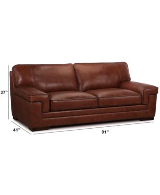 Myars 91" Leather Sofa, Created for Macy's