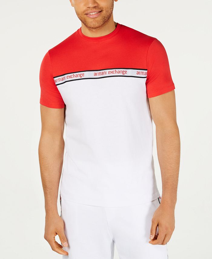 A|X Armani Exchange Men's Colorblocked Logo-Tape T-Shirt Created For Macy's  & Reviews - T-Shirts - Men - Macy's