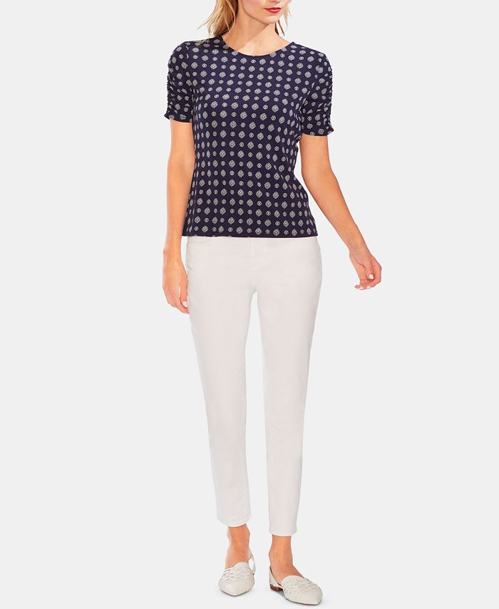 printed ruched top