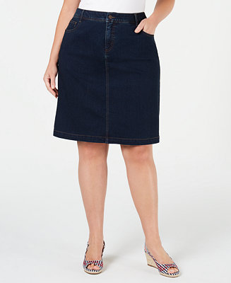 Charter Club Plus Size Denim Skirt, Created for Macy's - Macy's