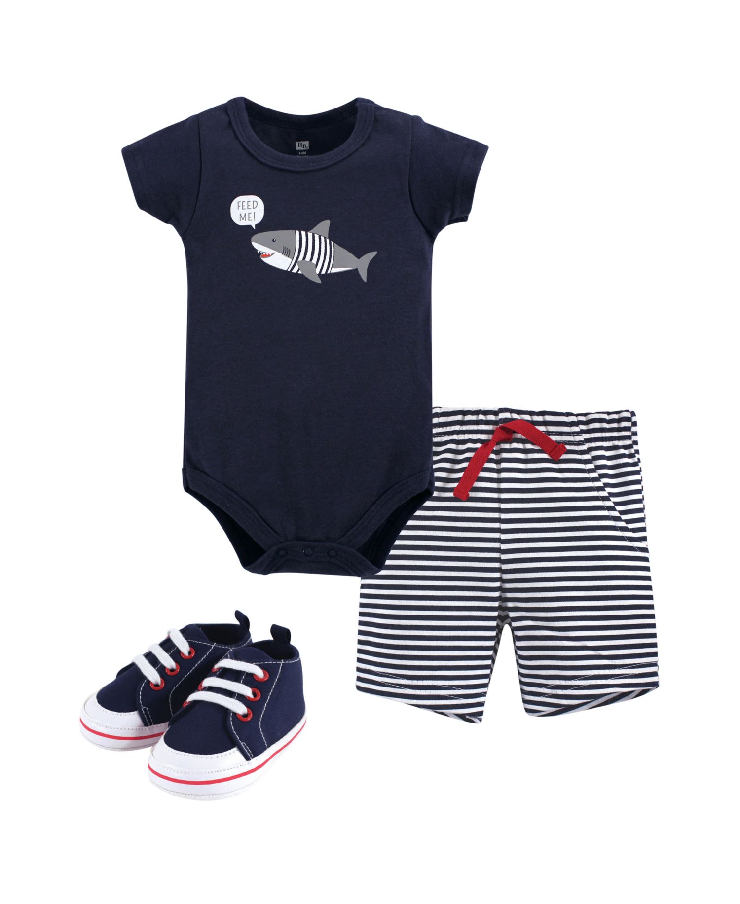 Baby Boys Hudson Cotton Bodysuit, Shorts and Shoe Set