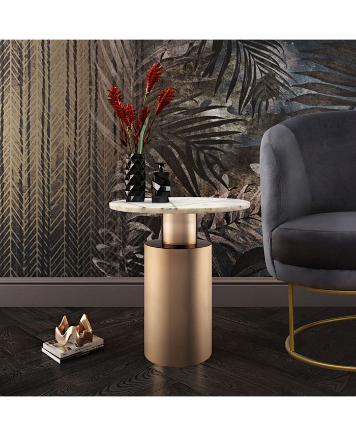 TOV Furniture Terzo Marble Side Table Macy's