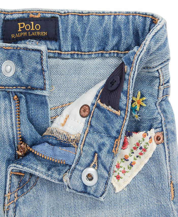 Polo Ralph Lauren Little Girls Distressed Cotton Denim Shorts - Macy's