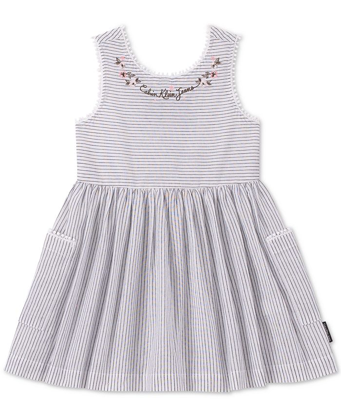 Calvin Klein Baby Girls Striped Cotton Dress & Reviews - Dresses - Kids ...