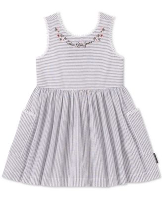 Calvin Klein Baby Girls Striped Cotton Dress - Macy's