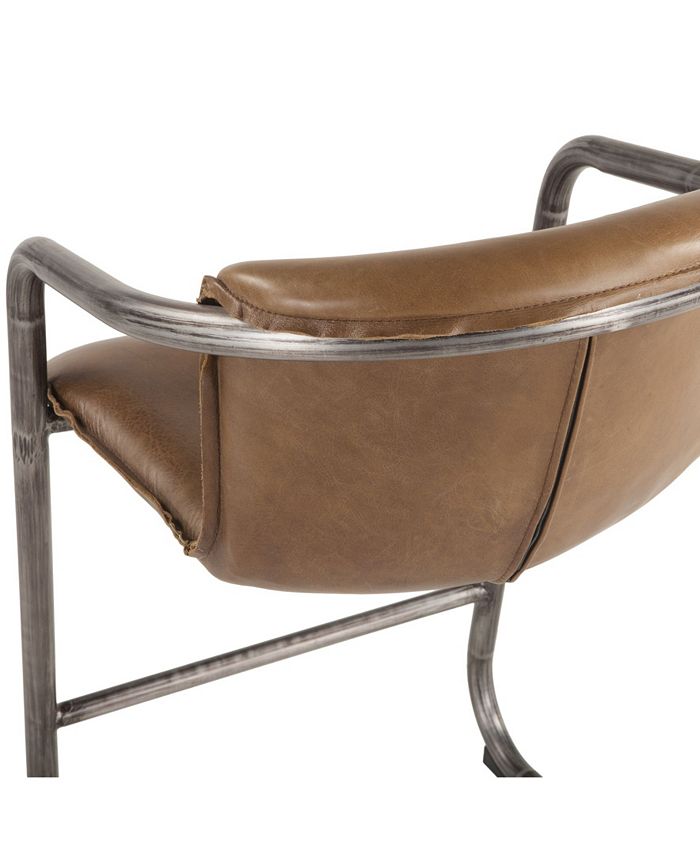 World Interiors Chiavari Distressed Leather Counter Chairs, Set of 2