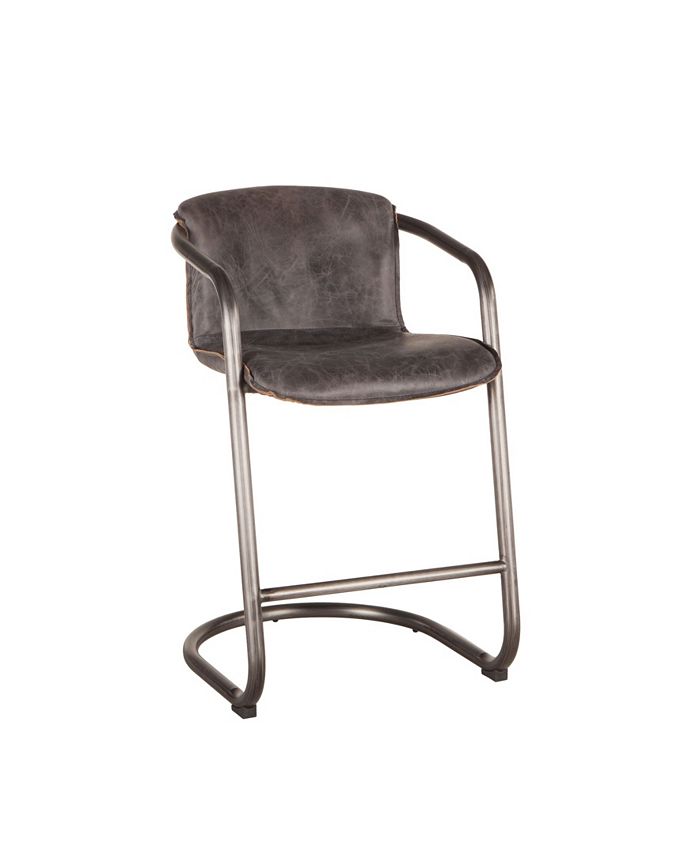 World Interiors Chiavari Distressed Leather Counter Chairs, Set of 2