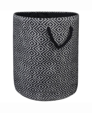 Design Import Paper Bin Diamond Basket Weave Round