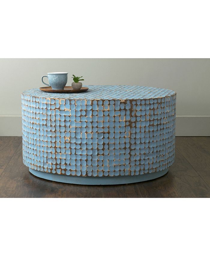 East At Main Cummings Coconut Shell Inlay Coffee Table Macy's