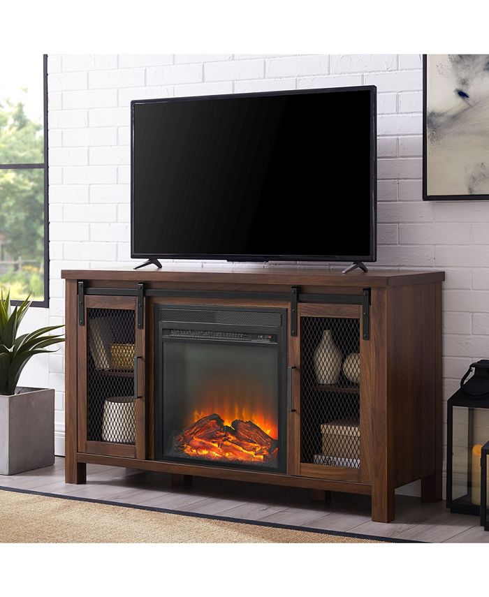 Walker Edison 48" Rustic Farmhouse Fireplace Tv Stand & Reviews Furniture Macy's