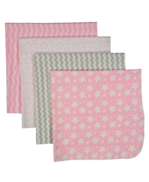 Baby Mode 3 Stories Trading Baby Receiving Blankets, Set Of 4 In Pink