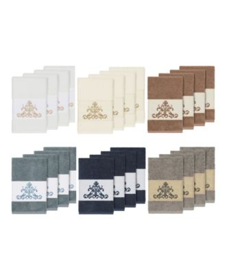 Turkish Cotton Scarlet 4-Pc. Embellished Hand Towel Set