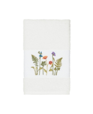 Linum Home Turkish Cotton Serenity Embellished Hand Towel Bedding In White