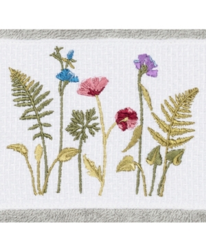 Linum Home Turkish Cotton Serenity Embellished Hand Towel Bedding In Light Grey