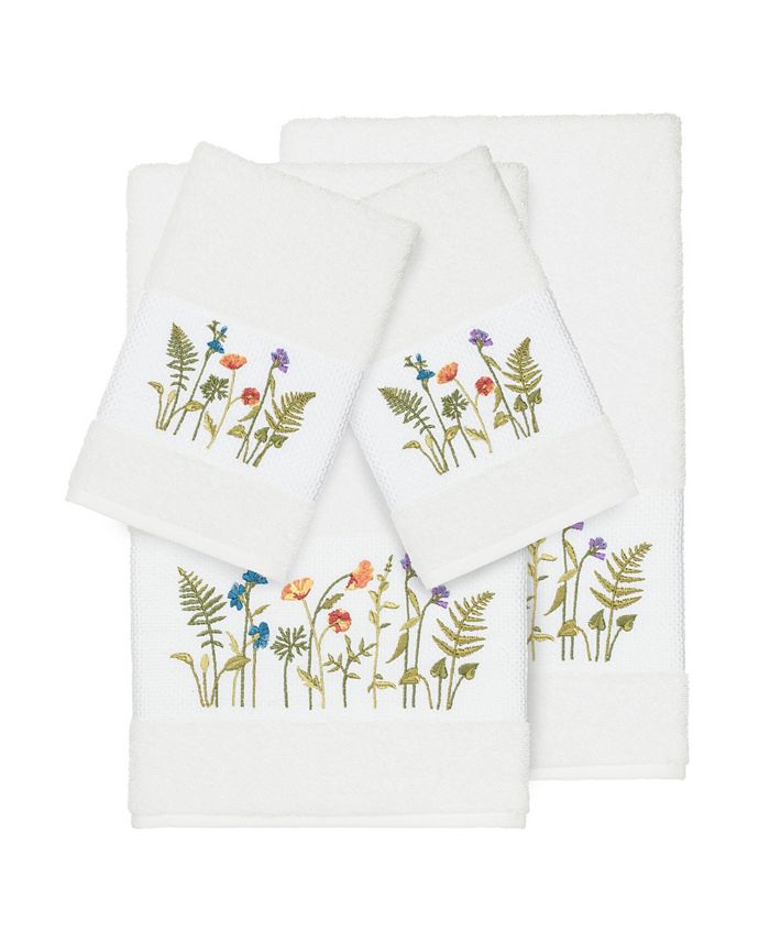 Linum Home - Turkish Cotton Serenity 4-Pc. Embellished Towel Set