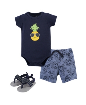 Hudson Baby Cotton Bodysuit Shorts and Shoe Set