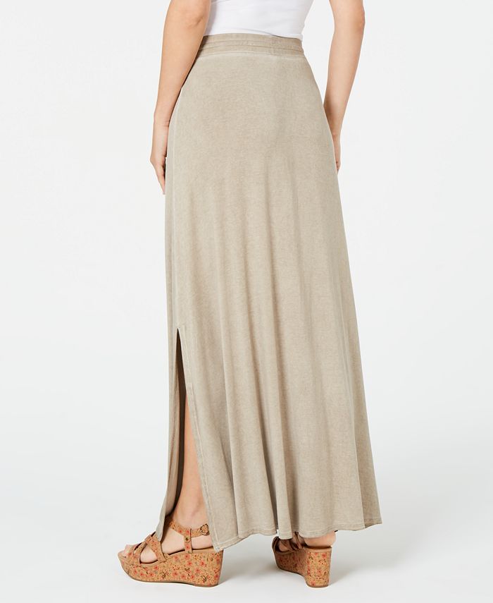 Style & Co Drawstring Side-Slit Maxi Skirt, Created for Macy's ...