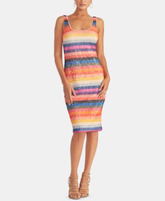 RACHEL Rachel Roy Caroline Striped Sequined Sheath Dress Macy s